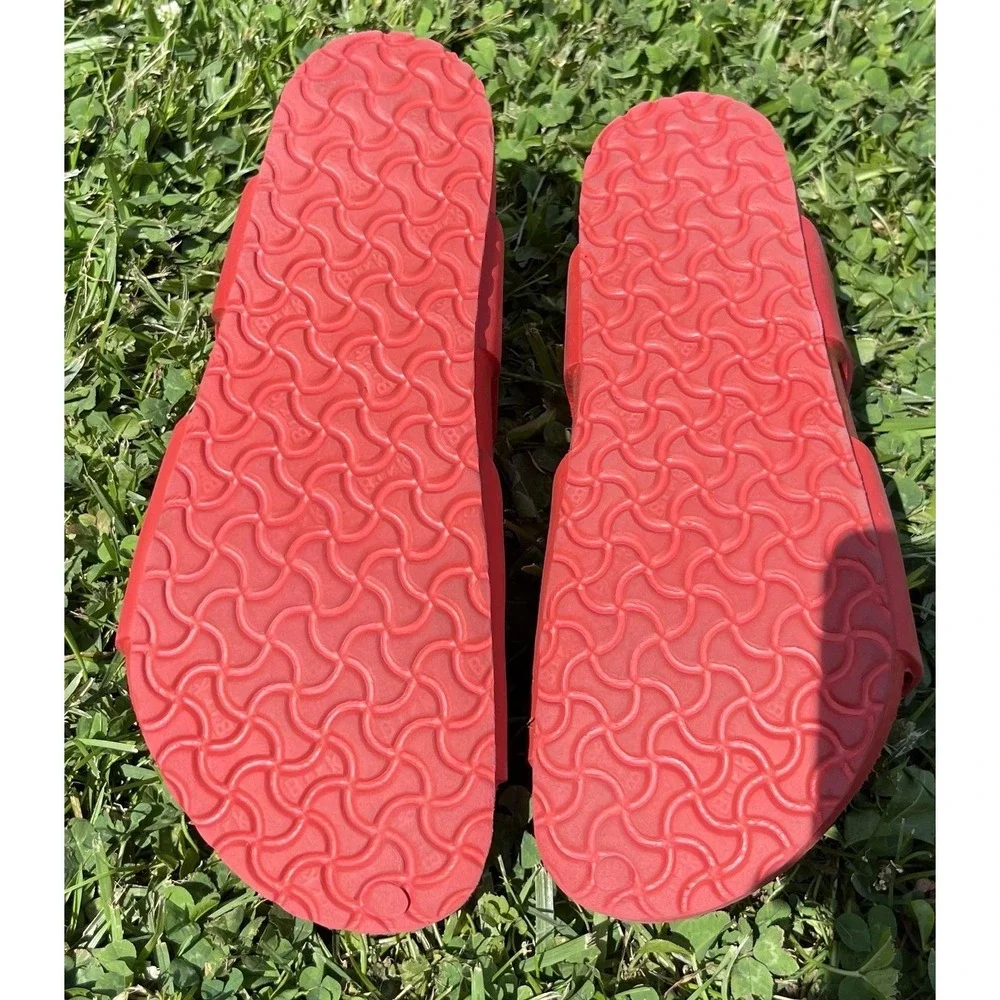 Birkenstock Sandals Kids Size 3 Red Strappy Buckle Synthetic‎ Adjustable Summer